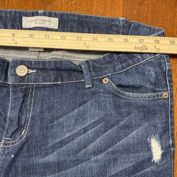 Liz Lange Maternity‎ Jeans Distressed Straight Leg Jeans Size 10 - Picture 7 of 9